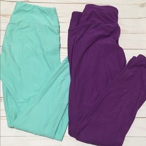 OS LulaRoe solid Leggings, GUC